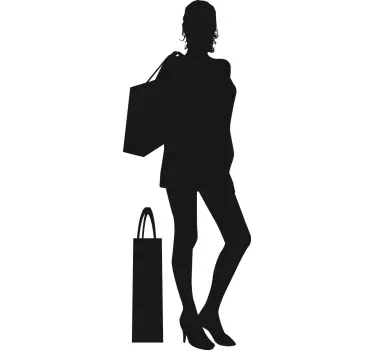 Sticker silhouette femme shopping - TenStickers