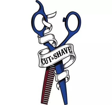 Sticker Entreprise Dessin Ciseaux - TenStickers