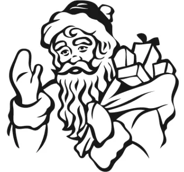 Sticker Père Noël cadeaux - TenStickers