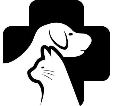 Sticker vitrine symbole vétérinaire - TenStickers