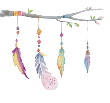 Sticker Maison Plumes style indien - TenStickers
