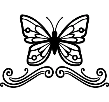 Sticker papillon ornemental monochrome - TenStickers