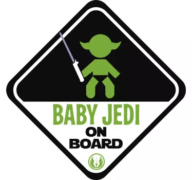 Autocollant bébé à bord Yoda bébé jedi - TenStickers