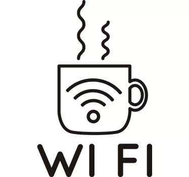 Sticker vitrine symbole de la tasse à café - TenStickers