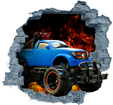 Sticker Mural voiture 3D - TenStickers