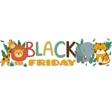 Sticker soldes animaux ludiques black friday - TenStickers