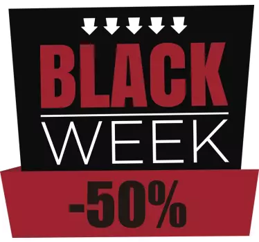 Sticker soldes semaine noire -50% - TenStickers
