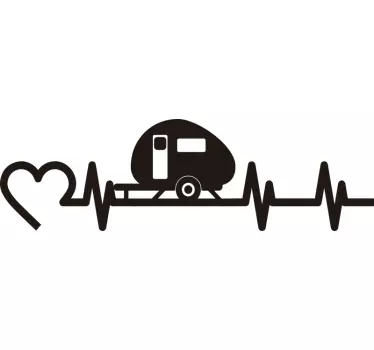 Sticker caravane cardiogramme - TenStickers