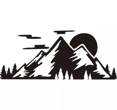 Sticker camping car chaîne de montagnes - TenStickers