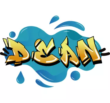 Graffiti nom splash texture urbain autocollant - TenStickers