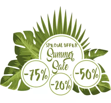 Sticker soldes ventes estivales tropicales - TenStickers