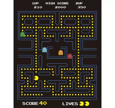 stickers muraux jeu vidéo pacman - TenStickers
