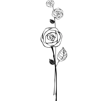 Adhésif mural branches de roses - TenStickers