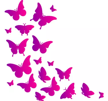 Sticker mural papillons roses - TenStickers