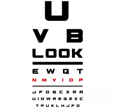 Sticker mode tableau de vision pour test oculaire - TenStickers