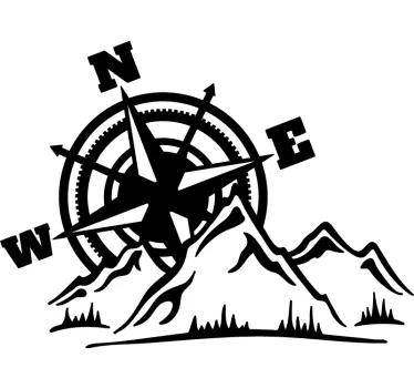 Sticker camping car boussole d'aventure - TenStickers