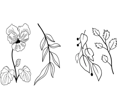Sticker fleur armoires de cuisine  - TenStickers