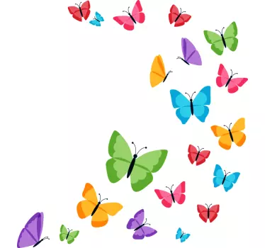 Sticker chambre enfant papillons colorés - TenStickers