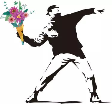 Art Stickers Deco Fleurs de la révolution de banksy - TenStickers