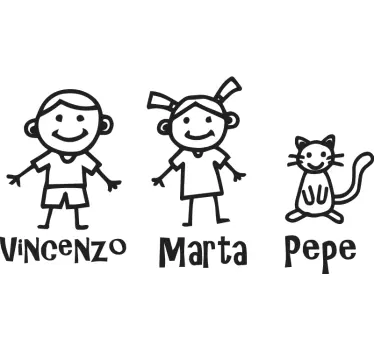 Autocollant bébé à bord famille avec nom - TenStickers