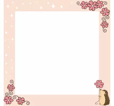 Sticker miroir cadre floral charmant - TenStickers