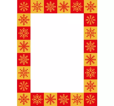 Sticker cadre design de bordure flocon de neige - TenStickers