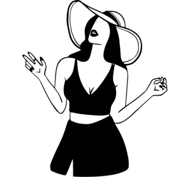 Sticker vitrine silhouette de femme élégante - TenStickers