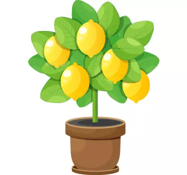 Autocollant Fruit Citronnier mignon - TenStickers