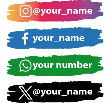 Sticker vitrine icônes réseaux sociaux personnalisées - TenStickers
