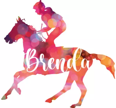 Stickers cheval Personnalisé Cavalier avec nom - TenStickers
