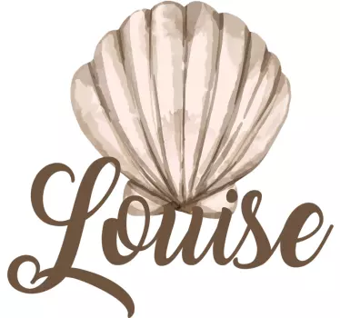 Sticker chambre ado coquille beige avec nom - TenStickers