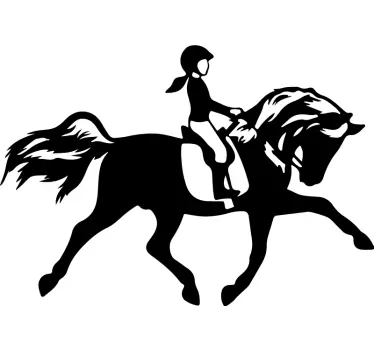 Sticker Mural Animal Fille sur un cheval - TenStickers