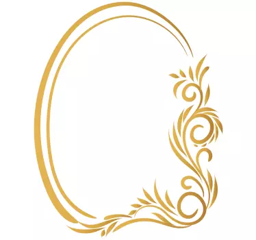 Sticker miroir motif floral mural - TenStickers