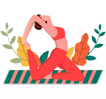 Sticker mode illustration de posture de yoga - TenStickers