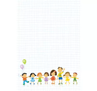 Sticker ardoise blanche file enfants - TenStickers
