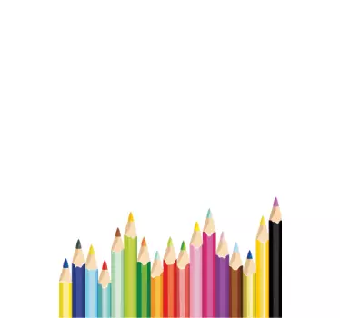 Sticker ardoise blanche crayons de couleur - TenStickers