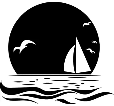 Sticker camping car marin coucher de soleil et plage - TenStickers