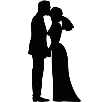Sticker interrupteur silhouette de couple s'embrassant - TenStickers