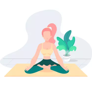 Sticker mode démonstration de poses de yoga - TenStickers