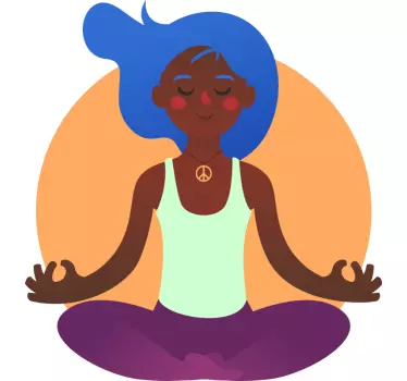 Sticker mode symbole de paix en méditation - TenStickers