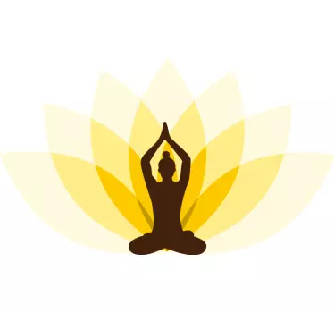 Sticker Mural Fleur Fleur de lotus avec femme pratiquant le yoga - TenStickers