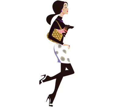 Sticker shopping petit chien - TenStickers