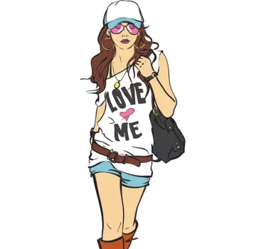 Sticker shopping fille fashion - TenStickers