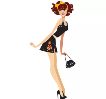 Sticker shopping femme élegante - TenStickers