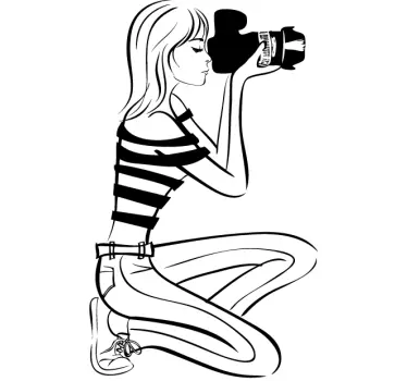 Sticker femme photographe - TenStickers