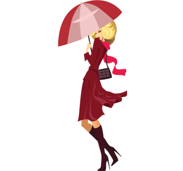 Sticker mode femme chic avec parapluie - TenStickers