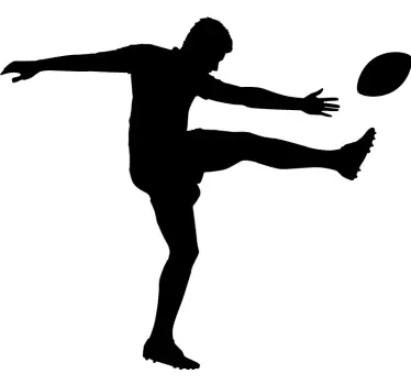 Sticker Mural Rugby Joueur de rugby, coups de pied, silhouette - TenStickers