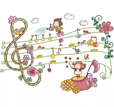 Sticker enfant ville musicale - TenStickers