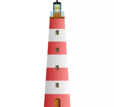 Autocollant mural phare rouge et blanc - TenStickers