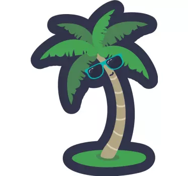 Sticker camping car palmier avec des lunettes de soleil - TenStickers